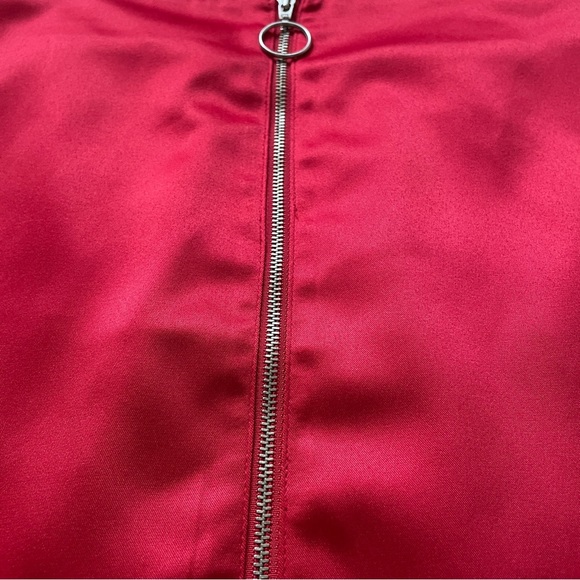 Red Satin Full Zip Mini Skirt Medium - Picture 4 of 4